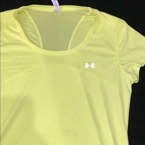 Under Armour neon yellow athletic shirt